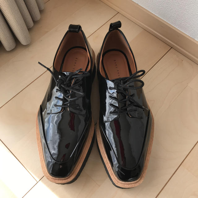 ZARA 35 プラットフォーム ブルーチャー シューズ