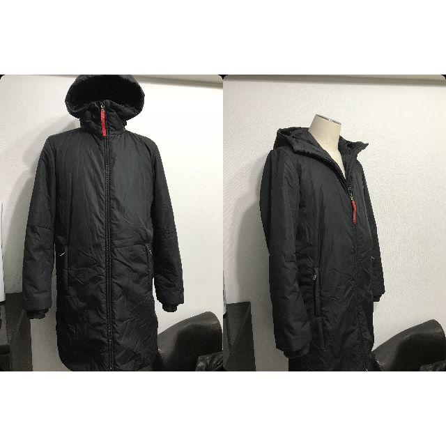 ●9万PRADAプラダスポーツ黒フーデット中綿入りダウンコート背面ポケット●良美 | フリマアプリ ラクマ