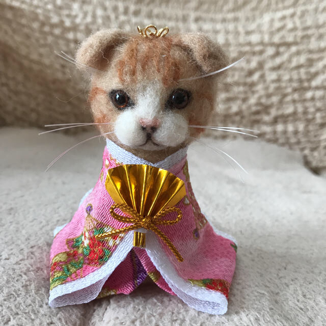 猫ちゃん 羊毛フェルト ハンドメイド ぬいぐるみ - おもちゃ