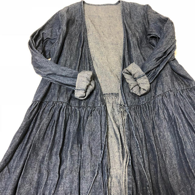 nest Robe(ネストローブ)の【美品】ネストローブリネンデニムカシュクール レディースのワンピース(ロングワンピース/マキシワンピース)の商品写真