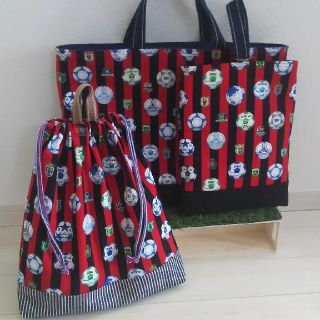 ☆専用☆サッカーボール　大きめレッスンバッグ＆シューズケース＆体操服袋♡(バッグ/レッスンバッグ)