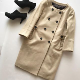 ドレステリア(DRESSTERIOR)の美品 STORY掲載*ドレステリア*ウールノーカラーコート(ロングコート)