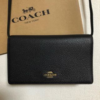 コーチ(COACH)の【新品未使用】コーチ ショルダーウォレット 黒(長財布)