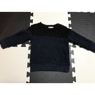 ブランシェス(Branshes)の【美品】BRANSHES/ニット切替トレーナー/90/ブランシェス(ニット)