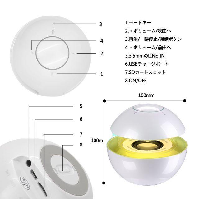 Bluetoothスピーカー【LEDライト付き】送料込み スマホ/家電/カメラのオーディオ機器(スピーカー)の商品写真