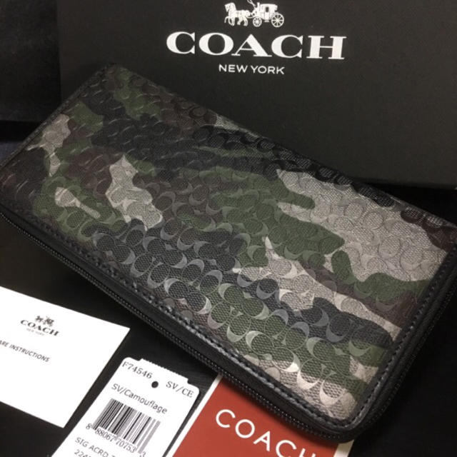 COACH(コーチ)の限定セール❣️新品コーチ長財布F74546ミニシグ カモフラ 迷彩柄 メンズのファッション小物(長財布)の商品写真