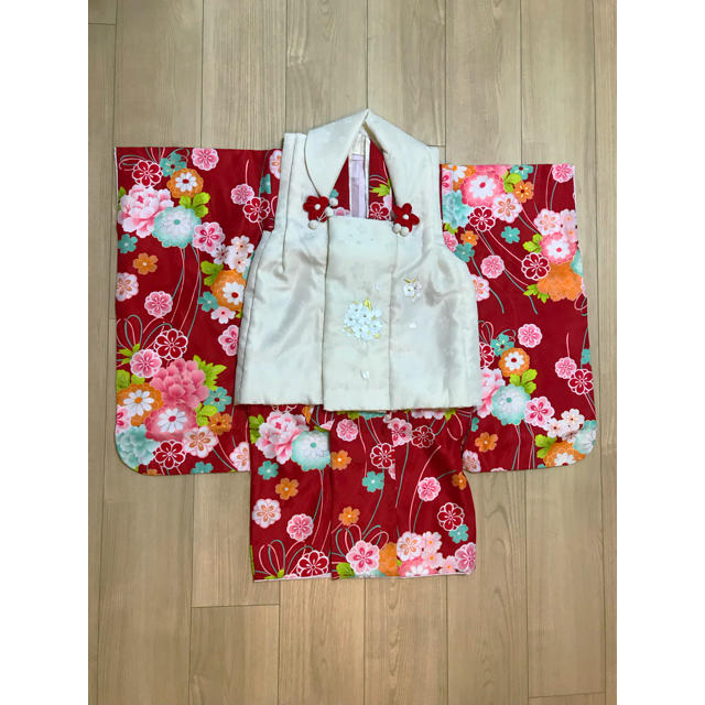 3歳 七五三被布セット キッズ/ベビー/マタニティのキッズ服女の子用(90cm~)(和服/着物)の商品写真