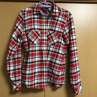 チェックシャツ パープル＆イエロー 赤(シャツ/ブラウス(長袖/七分))
