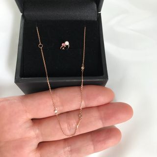 ジュエリーツツミ(JEWELRY TSUTSUMI)のもか様専用K10PGブラウンダイヤステーションネックレス(ネックレス)