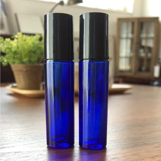 ロールオン遮光瓶 コバルトブルー 10ml 2本(アロマグッズ)