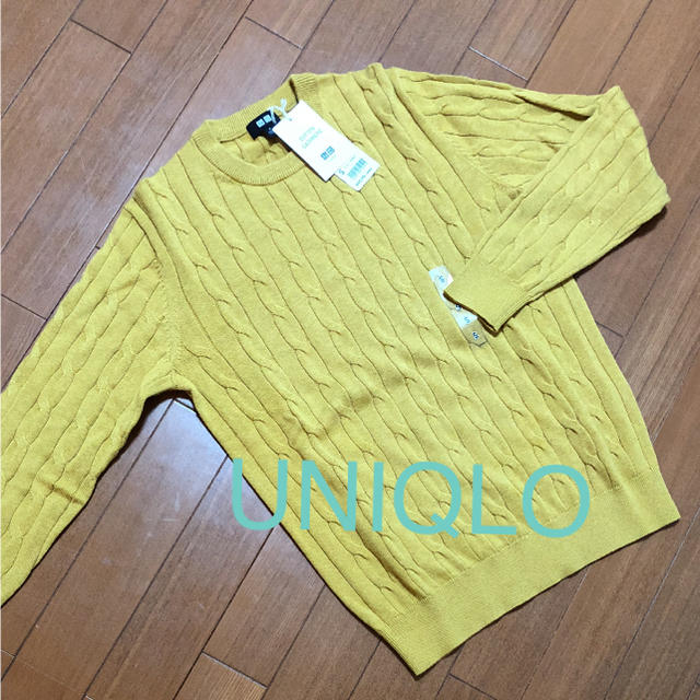 UNIQLO(ユニクロ)のUNIQLO コットンカシミヤ ケーブルクルーネックセーター レディースのトップス(ニット/セーター)の商品写真