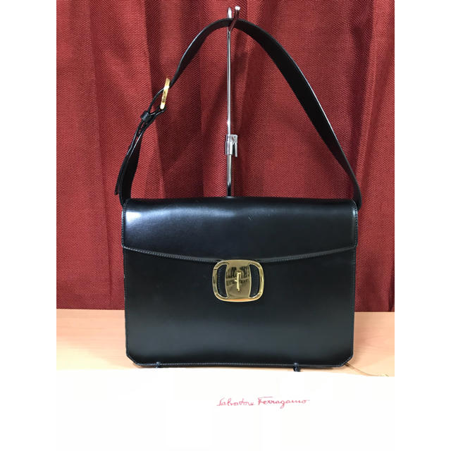 超美品 高級 salvatore ferragamo ヴァラ レザートートバッグバッグ