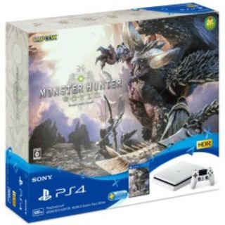 プレイステーション4(PlayStation4)の【新品未開封】モンスターハンターワールド・スターターパック【ホワイト】(家庭用ゲーム機本体)