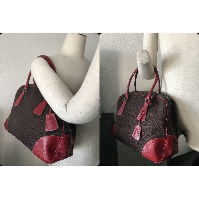 PRADA(プラダ)の●14.5万プラダ型押しレザー革キャンパス大き目カナパボストンバッグ鍵付●良好美 レディースのバッグ(ボストンバッグ)の商品写真