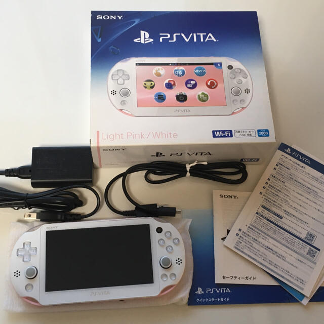 PlayStation Vita(プレイステーションヴィータ)のPSvita本体 PCH-2000 ライトピンク/ホワイト エンタメ/ホビーのゲームソフト/ゲーム機本体(携帯用ゲーム機本体)の商品写真