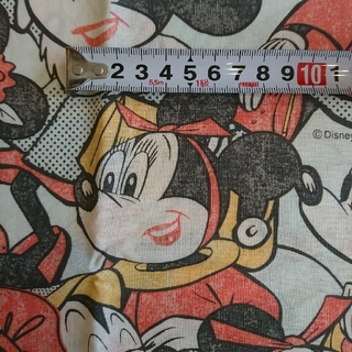 ディズニー(Disney)のミニーマウス 生地 （約110cm×100cm）(生地/糸)