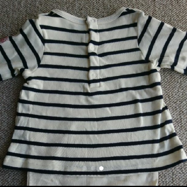 PETIT BATEAU(プチバトー)のプチバトー12mボディ付きロンパース キッズ/ベビー/マタニティのベビー服(~85cm)(シャツ/カットソー)の商品写真