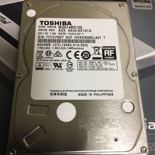 トウシバ(東芝)のhdd 1tb 2.5インチ(PCパーツ)