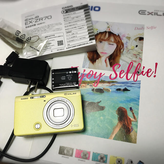 CASIO(カシオ)のあ様専用♡CASIO EXILIM EX-ZR70 イエロー スマホ/家電/カメラのカメラ(コンパクトデジタルカメラ)の商品写真