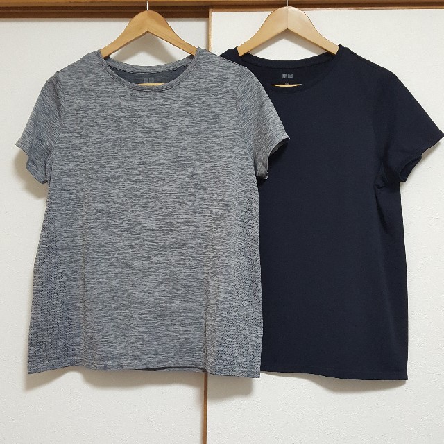 UNIQLO(ユニクロ)のrosima様専用☆ユニクロ　ドライEX　Tシャツ　２枚セット スポーツ/アウトドアのトレーニング/エクササイズ(ウォーキング)の商品写真