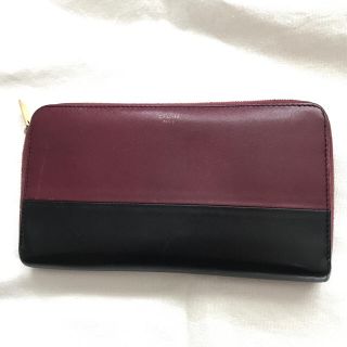 セリーヌ(celine)のceline バイカラースムースラウンドジップ長財布(長財布)