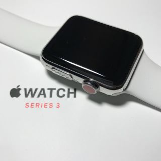 アップルウォッチ(Apple Watch)の美品 AppleCare加入 series3 42mm ステンレス セルラー(腕時計(デジタル))