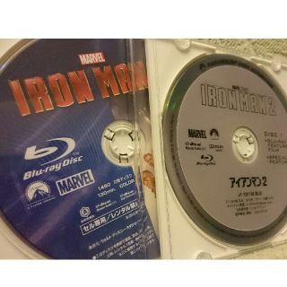 マーベル(MARVEL)のアイアンマン2と、3(ブルーレイ)専用ケースなし(外国映画)