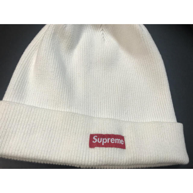 supreme ビーニー　ニット帽　ホワイト