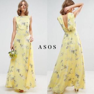 エイソス(asos)の【新品】ASOS エイソス イエローマキシワンピース(ロングワンピース/マキシワンピース)