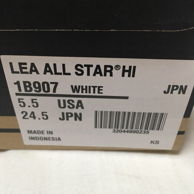 CONVERSE(コンバース)のronau さん専用 未使用 コンバース オールスター レザー 白 ハイカット レディースの靴/シューズ(スニーカー)の商品写真