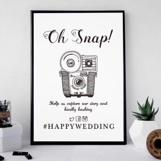 【結婚式】Instagram オリジナルハッシュタグ入 フォトブース サイン(ウェルカムボード)