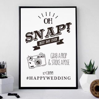【結婚式】Instagram オリジナルハッシュタグ入 フォトブース サイン(ウェルカムボード)