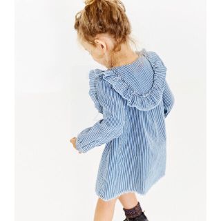 ザラキッズ(ZARA KIDS)の値下げ☆ ザラベイビー ストライプ フリルワンピース(ワンピース)