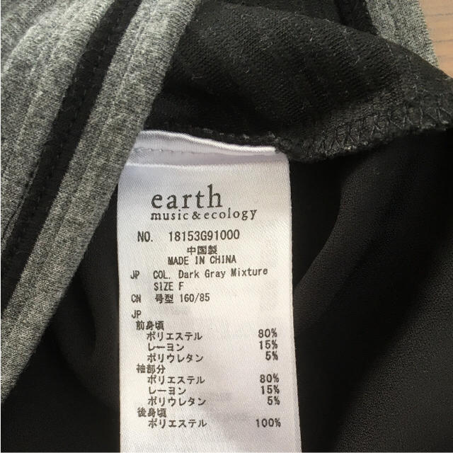 earth music & ecology(アースミュージックアンドエコロジー)の2度着用 美品 パール付 ボーダー シフォン 切替 Aライン フレア カットソー レディースのトップス(カットソー(長袖/七分))の商品写真