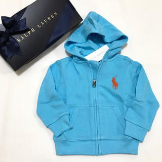 ラルフローレン(Ralph Lauren)の新品 ビッグポニー ジップアップ パーカー / ライトブルー 24M/90(ジャケット/上着)