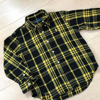 ラルフローレン(Ralph Lauren)のラルフローレン ネルシャツ チェック ブラック×イエロー 110(ブラウス)