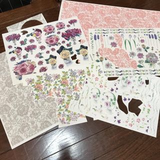 ポーセラーツ花柄転写紙セット(各種パーツ)