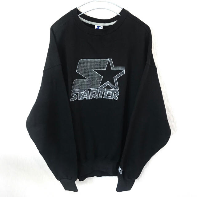 Champion(チャンピオン)のレア デッド USA 90s スターター ビッグロゴ スウェット XL 黒 新品 メンズのトップス(スウェット)の商品写真