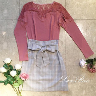 リュクスローズ(Luxe Rose)のluxerose リボンタイトスカート(ひざ丈スカート)
