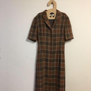 サンタモニカ(Santa Monica)のused clothing チェックロングワンピース 古着 ユーロ ヴィンテージ(ロングワンピース/マキシワンピース)