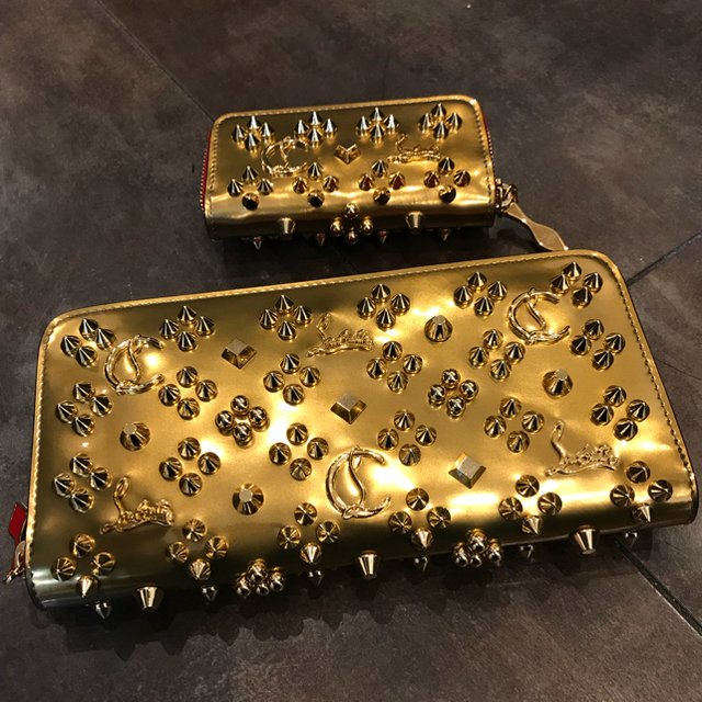 【送料無料/即納】 パネトーネ クリスチャンルブタン - Louboutin Christian コンチネンタル ゴールド ウォレット 財布