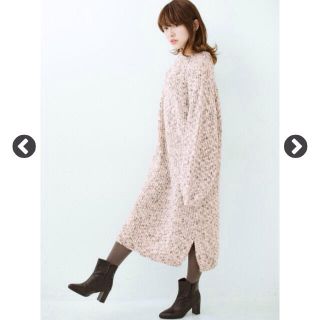 ハコ(haco!)の新品 haco! ニットワンピース ベージュ L♪(ひざ丈ワンピース)