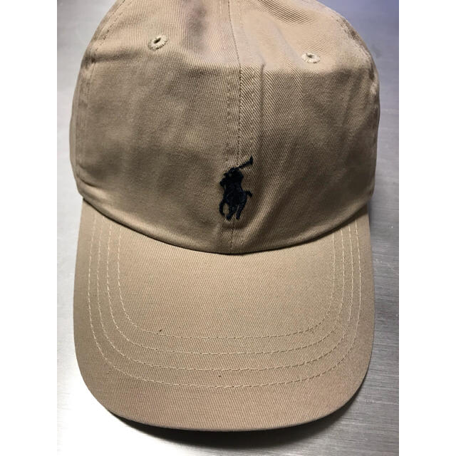 POLO RALPH LAUREN(ポロラルフローレン)の新品未使用 ポロ ラルフローレン CAP ベージュxネイビーポニー レディースの帽子(キャップ)の商品写真