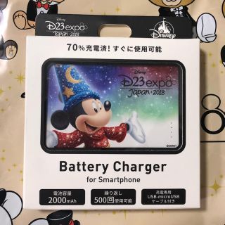 ディズニー(Disney)の新品☆ D23 EXPO モバイルバッテリー ディズニーストア リゾート店限定(バッテリー/充電器)