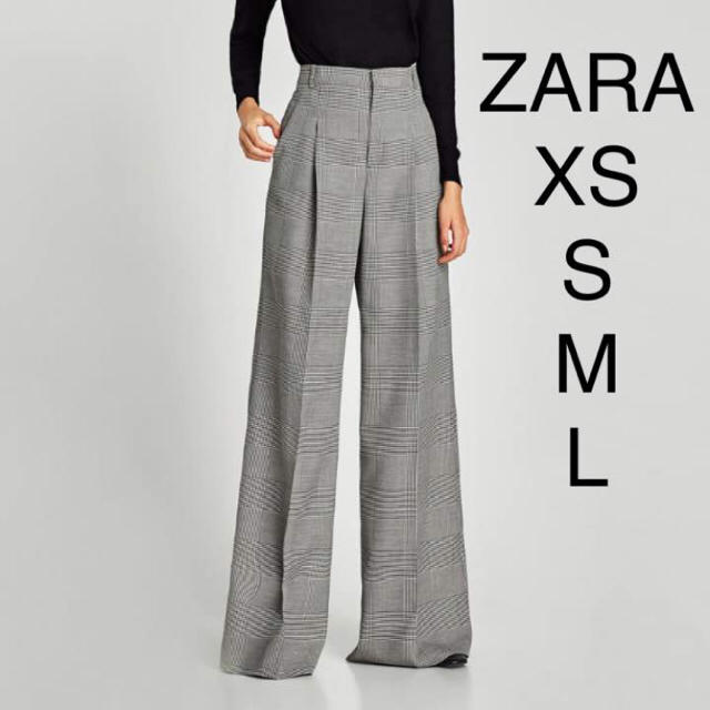 新品 ZARA ザラ グレンチェックワイドパンツ