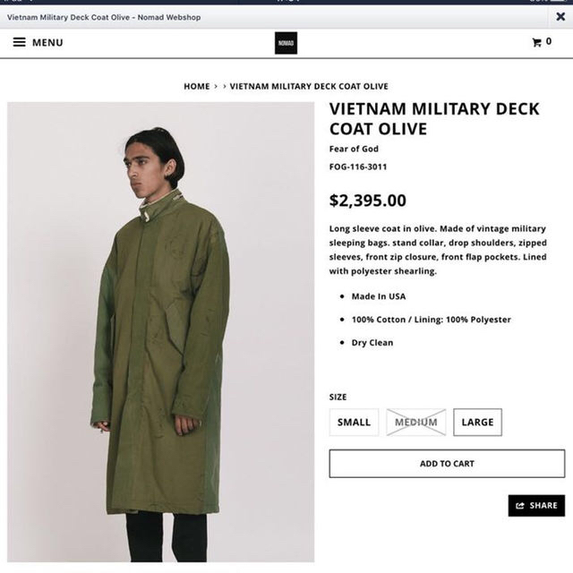 FEAR OF GOD 4th Collection Military coat - ミリタリージャケット