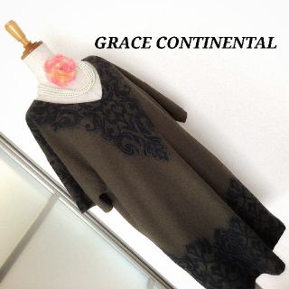 グレースコンチネンタル(GRACE CONTINENTAL)のGRACE CONTINENTAL 総柄 上品ワンピース(ひざ丈ワンピース)