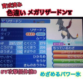 ポケモン 育成済 色リザードンyめざ氷 理想個体 金の王冠付 ポケモンusumの通販 ラクマ