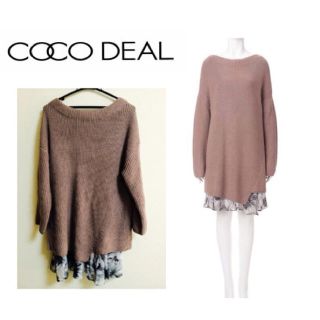 ココディール(COCO DEAL)のCOCO DEAL ボートネックニット×花柄キャミワンピース セット(ミニワンピース)