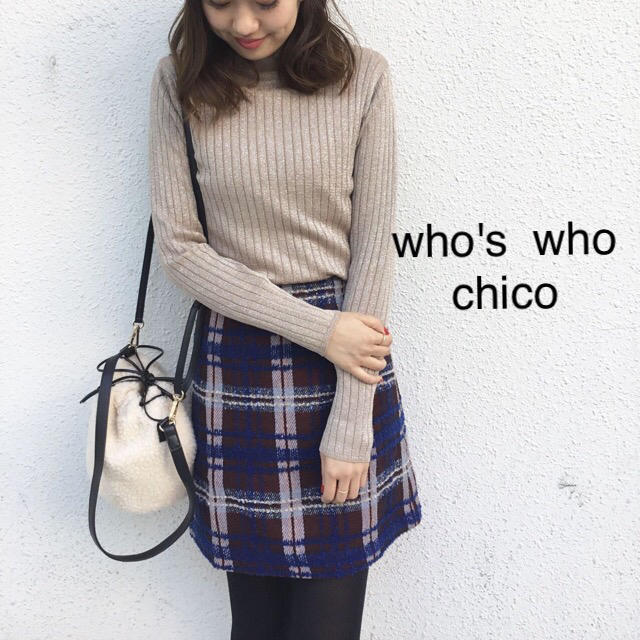 who's who Chico(フーズフーチコ)の今季新作❁﻿フーズフーチコ  ラメワイドリブニット レディースのトップス(ニット/セーター)の商品写真